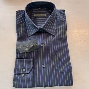 Donald J Trump long sleeved dress shirt signature collection ink blue 15.5–32/33